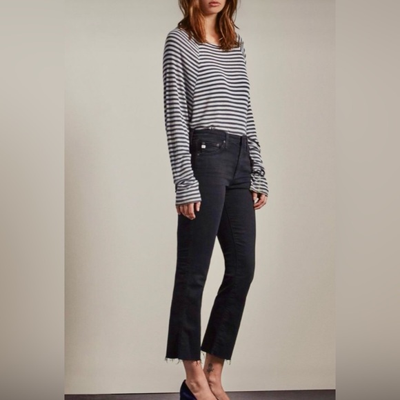 AG THE STILT Cigarette Leg Black Jean with Fringe Edge. Sz 28 - Picture 15 of 15